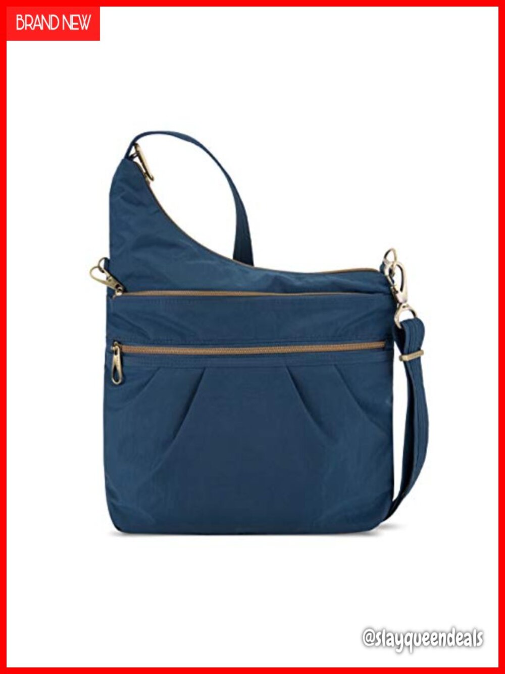Anti-Theft Crossbody Bag RFID Blocking Locking 3 Compartment Travel Purse